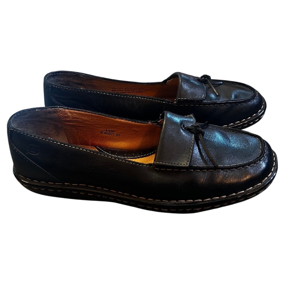 Born Black Leather Loafers Women's 8.5